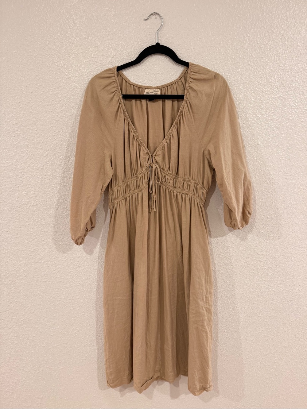 Universal Thread Beige Tie-Front Midi Dress